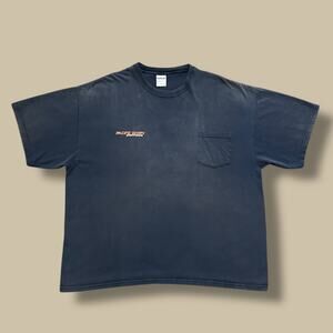 Vintage Sun Faded Pocket Tee Sportfishing y2k Fishing Navy Blue 2XL